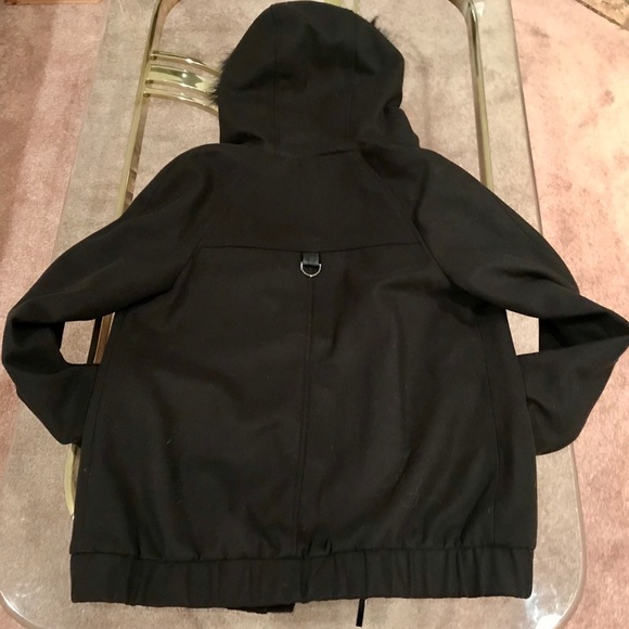 Kensie Wool Blend Bomber Jacket w/Fur Trimmed Hood (LIKE NEW!) - Picture 13 of 16